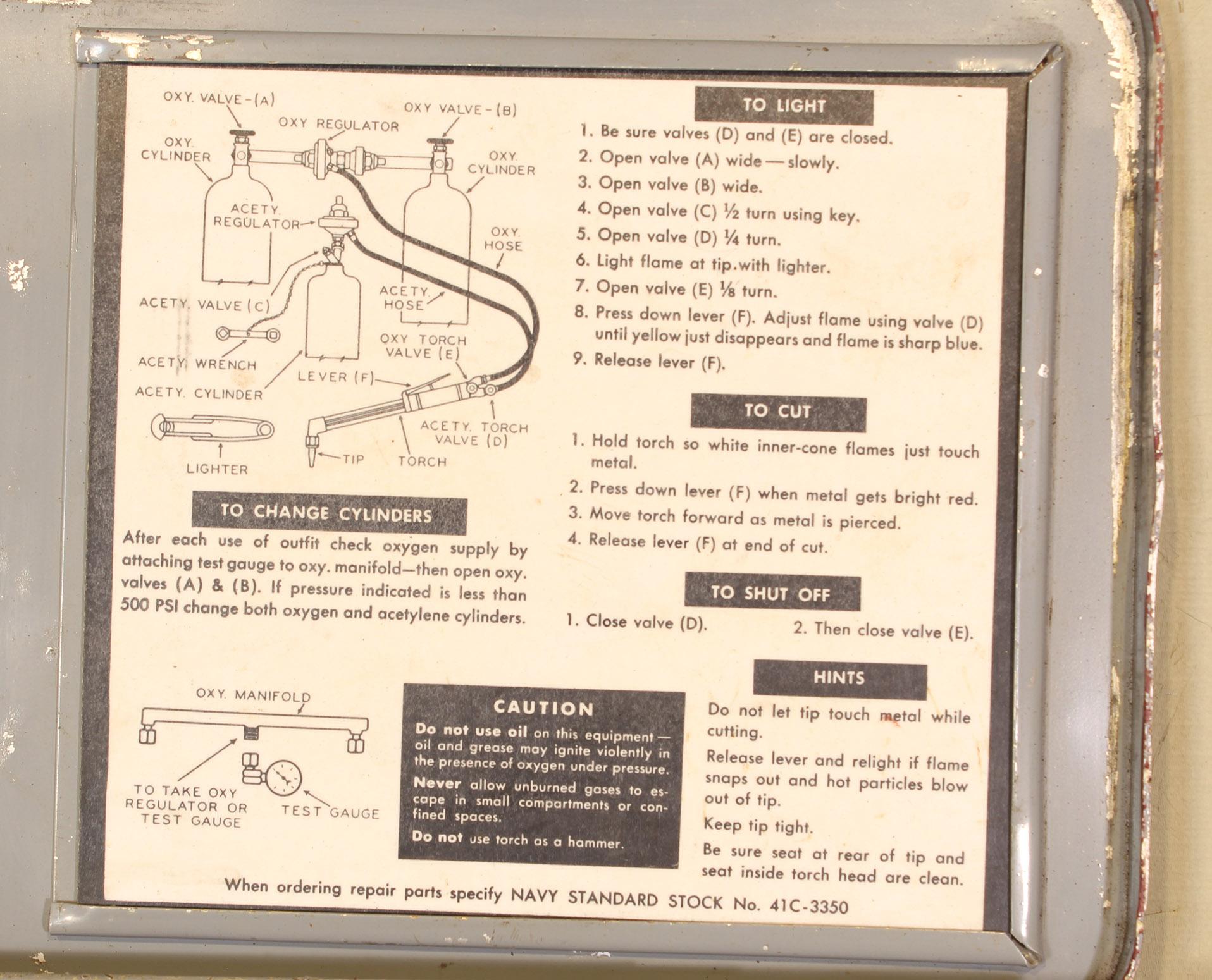 WWII Era Navy Oxy-Acetylene Emergency Cutting Outfit Container 5