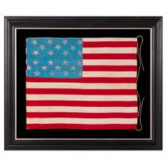 Vintage WWII Liberation Flag with 23 Silver Gilt Stars, ca  1944