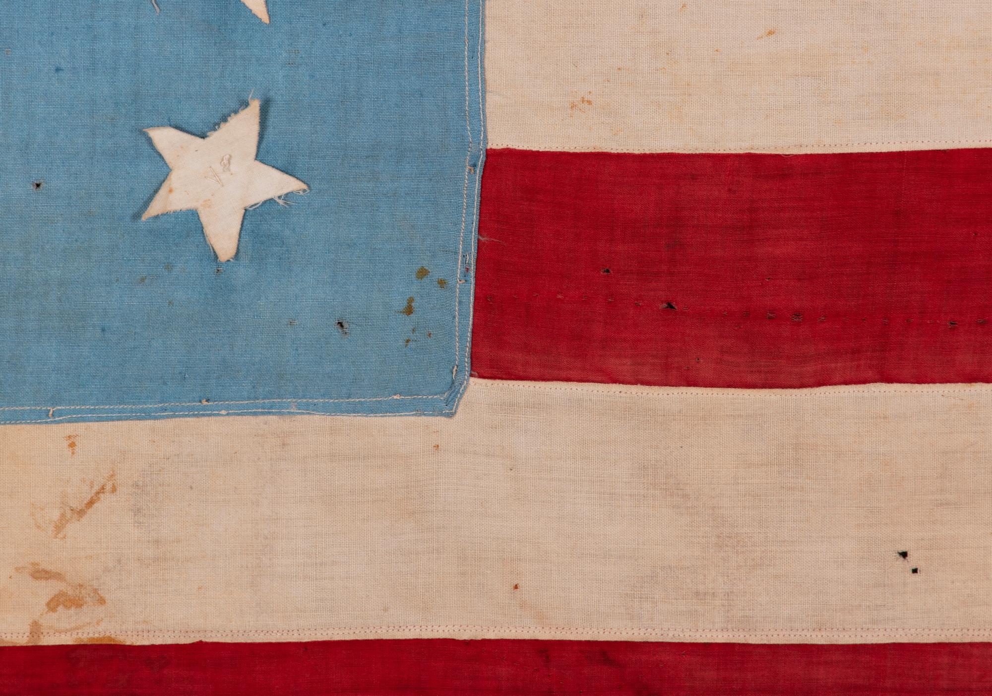 WWII Liberation Flag with 48 Hastily Sewn Stars ca 1944 In Good Condition In York County, PA