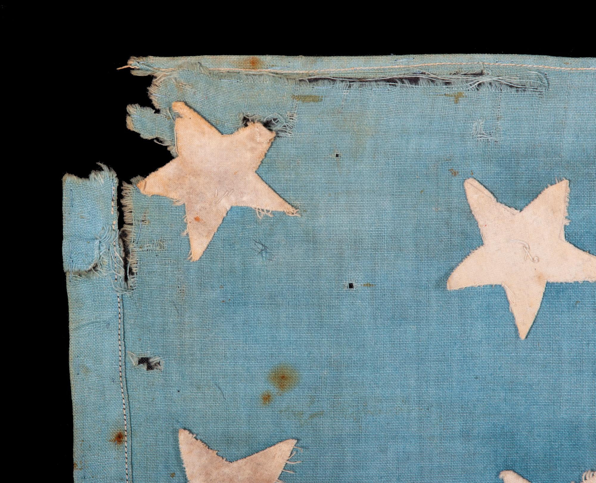 Mid-20th Century WWII Liberation Flag with 48 Hastily Sewn Stars ca 1944