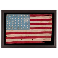 Vintage WWII Liberation Flag with 48 Hastily Sewn Stars ca 1944
