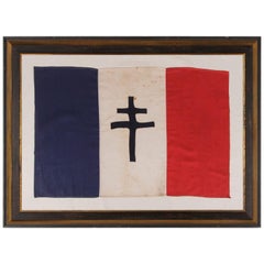WWII Period French Flag with the Cross of Lorraine