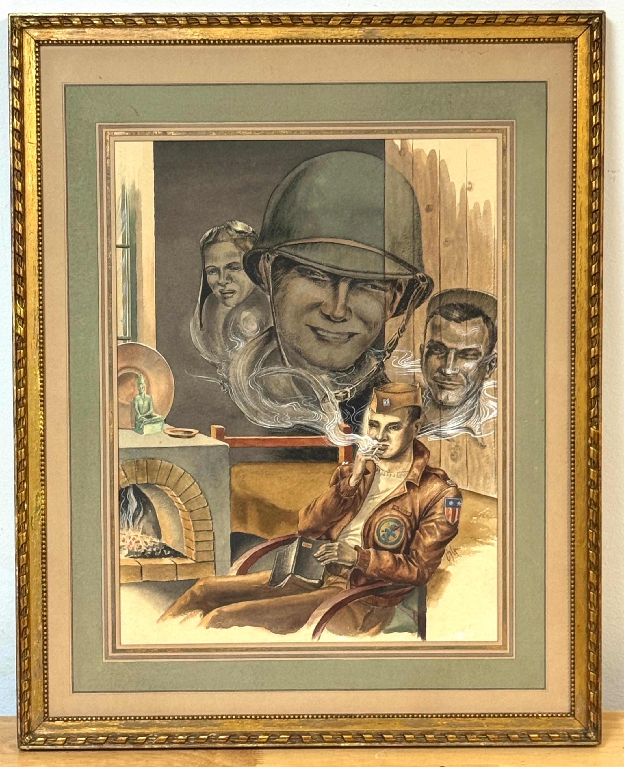 WWII Private Theater: Schwuler amerikanischer Soldat in der Reflexion im Angebot 6