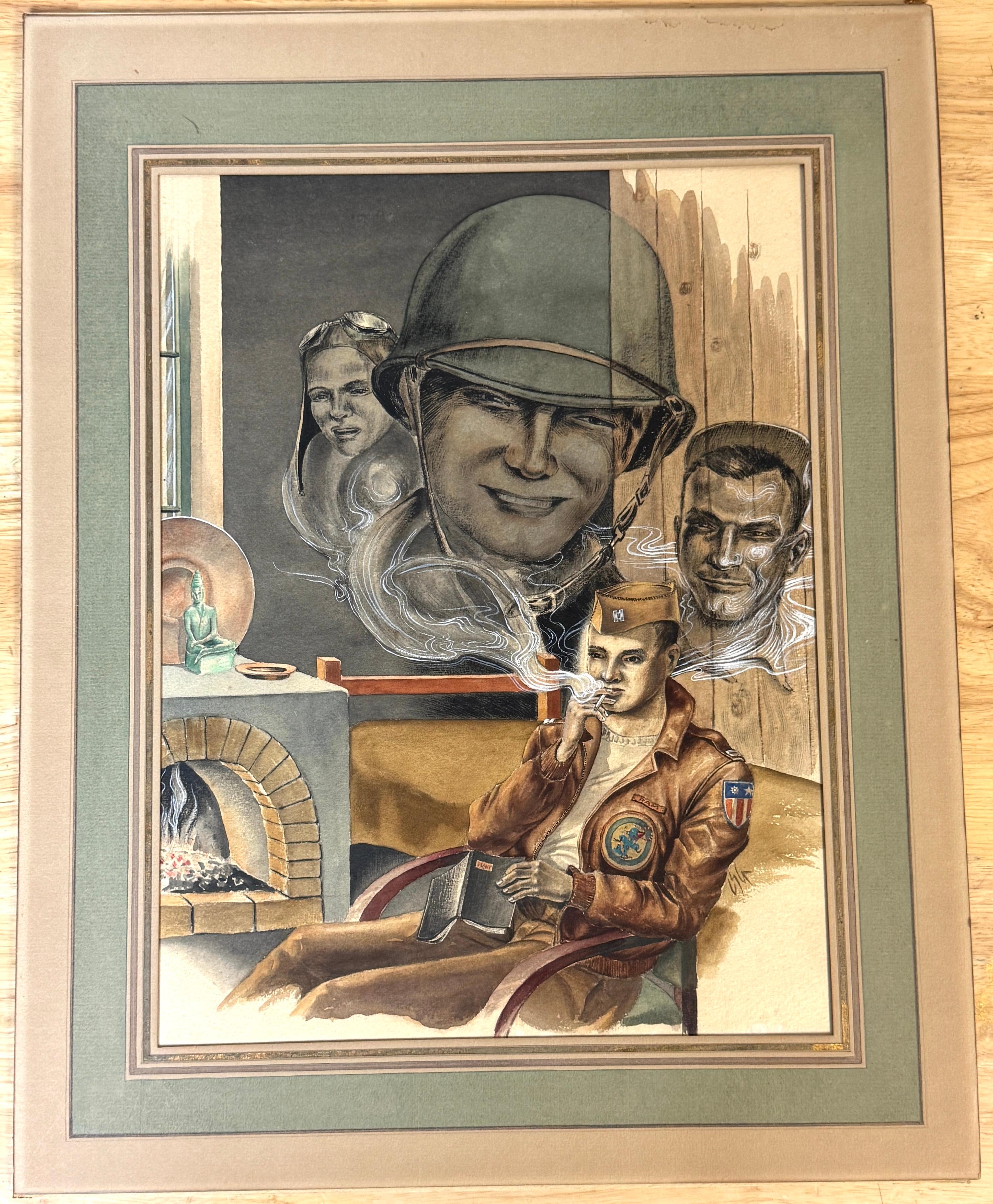 WWII Private Theater: Schwuler amerikanischer Soldat in der Reflexion im Zustand „Gut“ im Angebot in West Palm Beach, FL