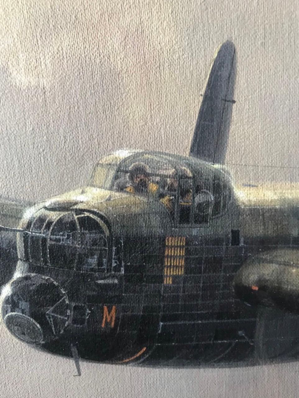 South African WWII RAF Lancaster Bomber Painting For Sale