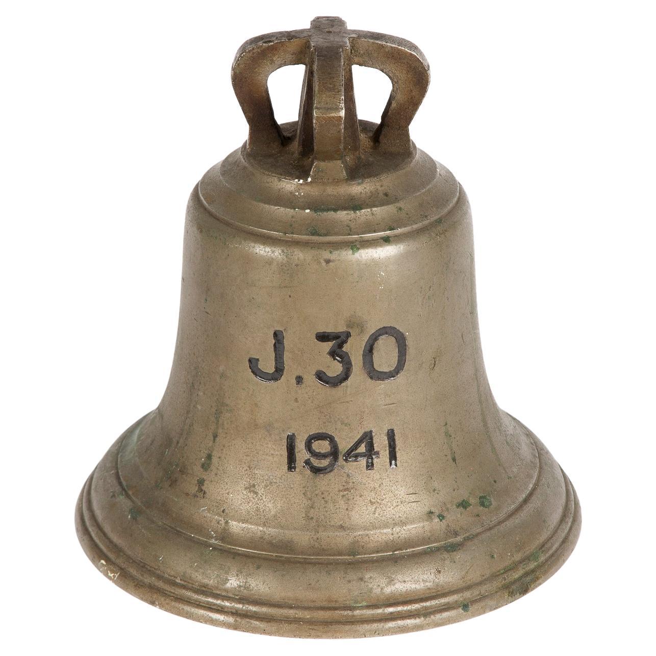 WWII Ship's Bell from the Minesweeper HMS Queen of Thanet, Dated 1941 For Sale