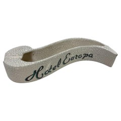 Hotel EUROPA 1948 Ceramic Ashtray Sculptural Modern Flair