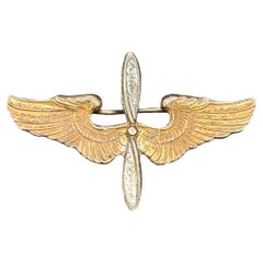 WWII US Army Air Corps Cadet Sterling Silver Badge Pin by Meyer