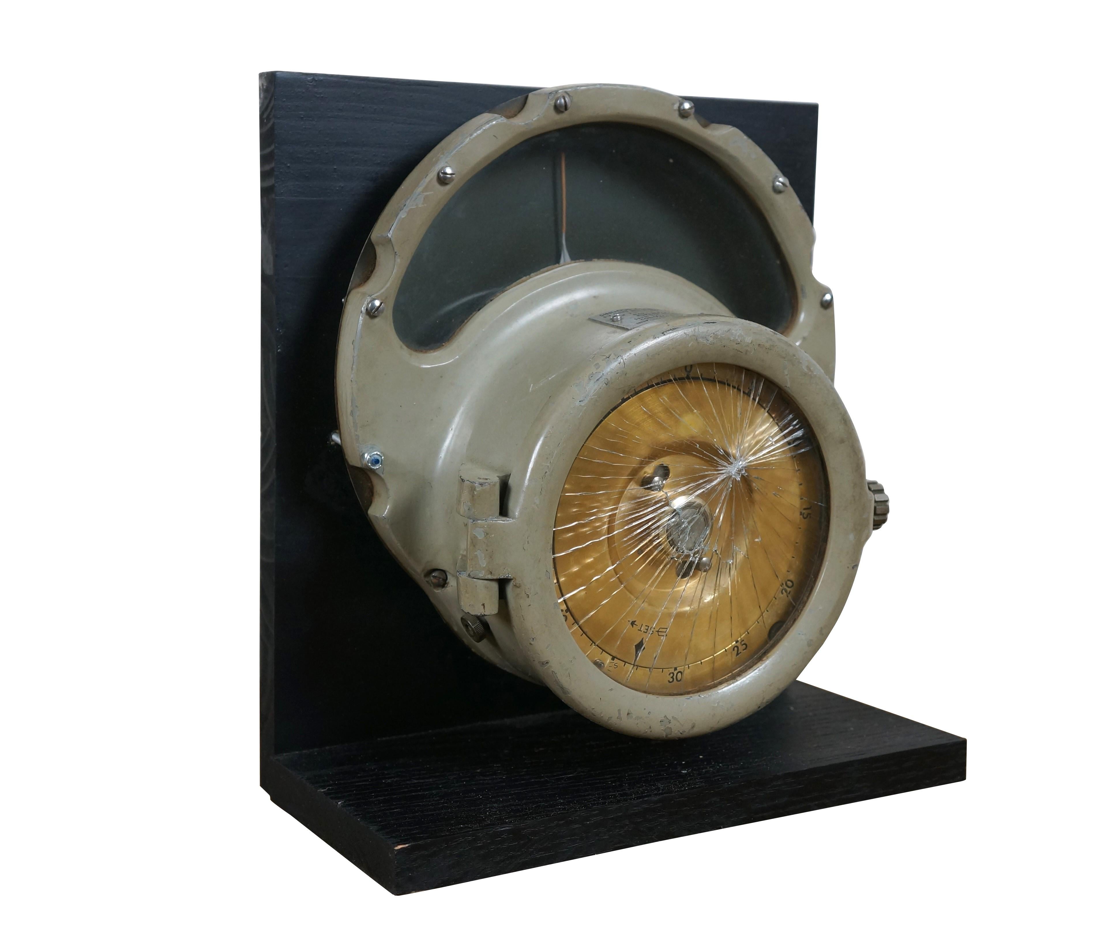 WWII US Navy Marítimo Rumbo Sinuoso Buque de Guerra Destructor Barcos Reloj Seth Thomas Era de la máquina en venta