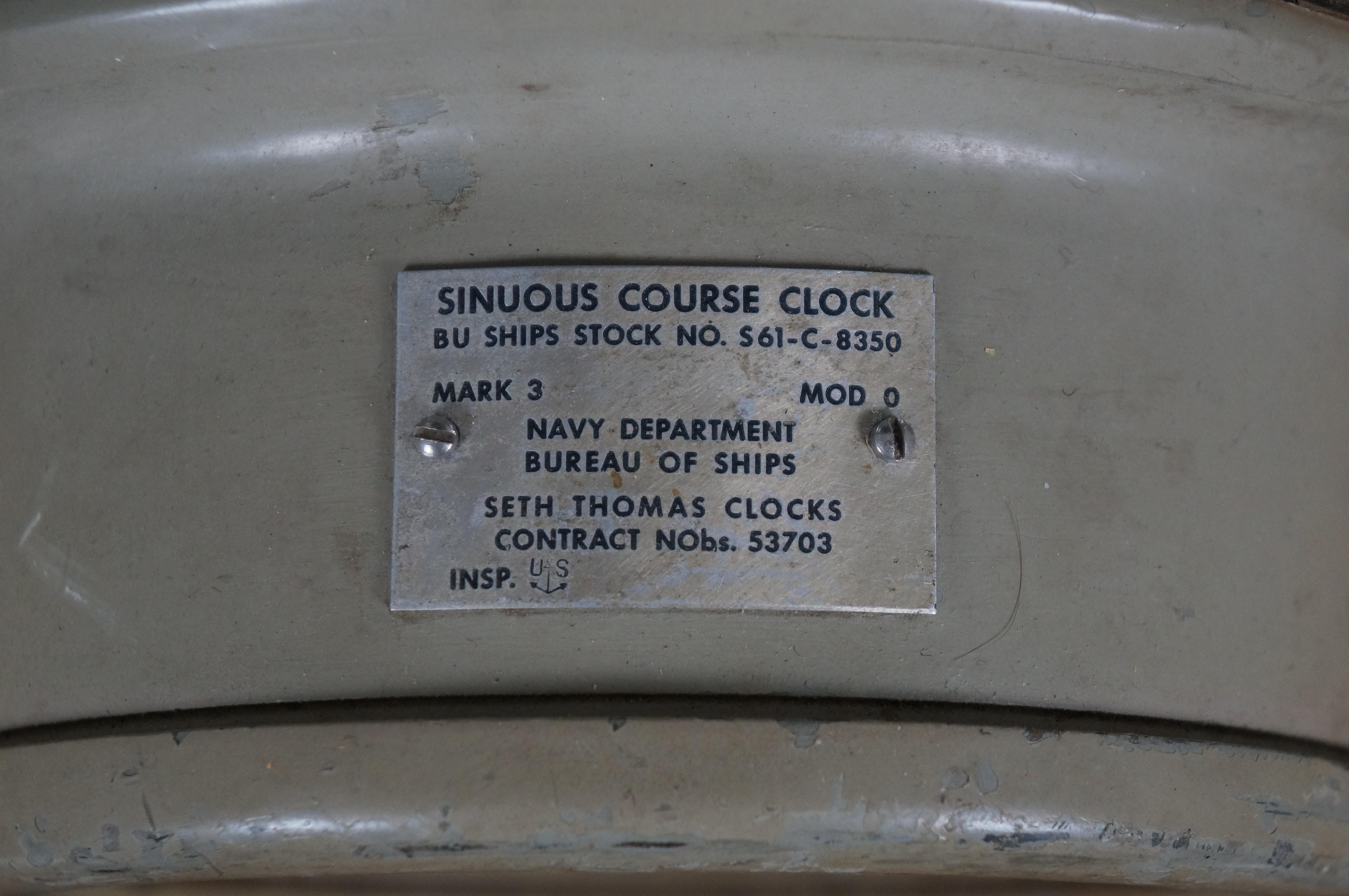 WWII US Navy Marítimo Rumbo Sinuoso Buque de Guerra Destructor Barcos Reloj Seth Thomas en venta 1