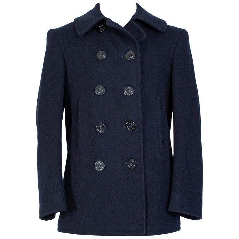 WWII US Navy Military-Issue Kersey Wool Pea Coat - US 36-38, 1940s For Sale  at 1stDibs | kersey peacoat, military pea coat, kersey wool peacoat