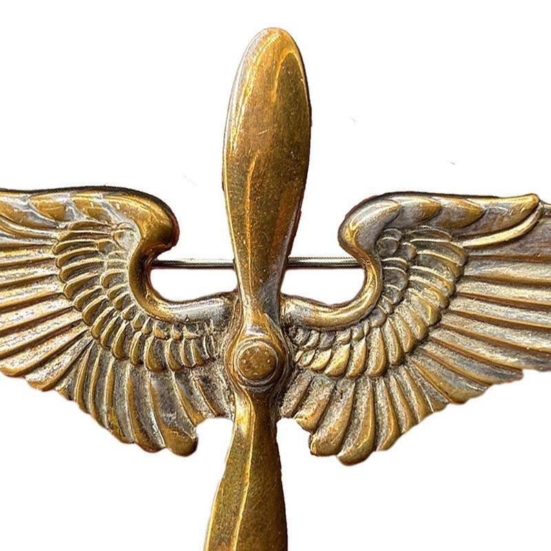 Americano Spilla d'argento della WWII USA Air Corps Force Sterling Silver Badge di Meyer in vendita