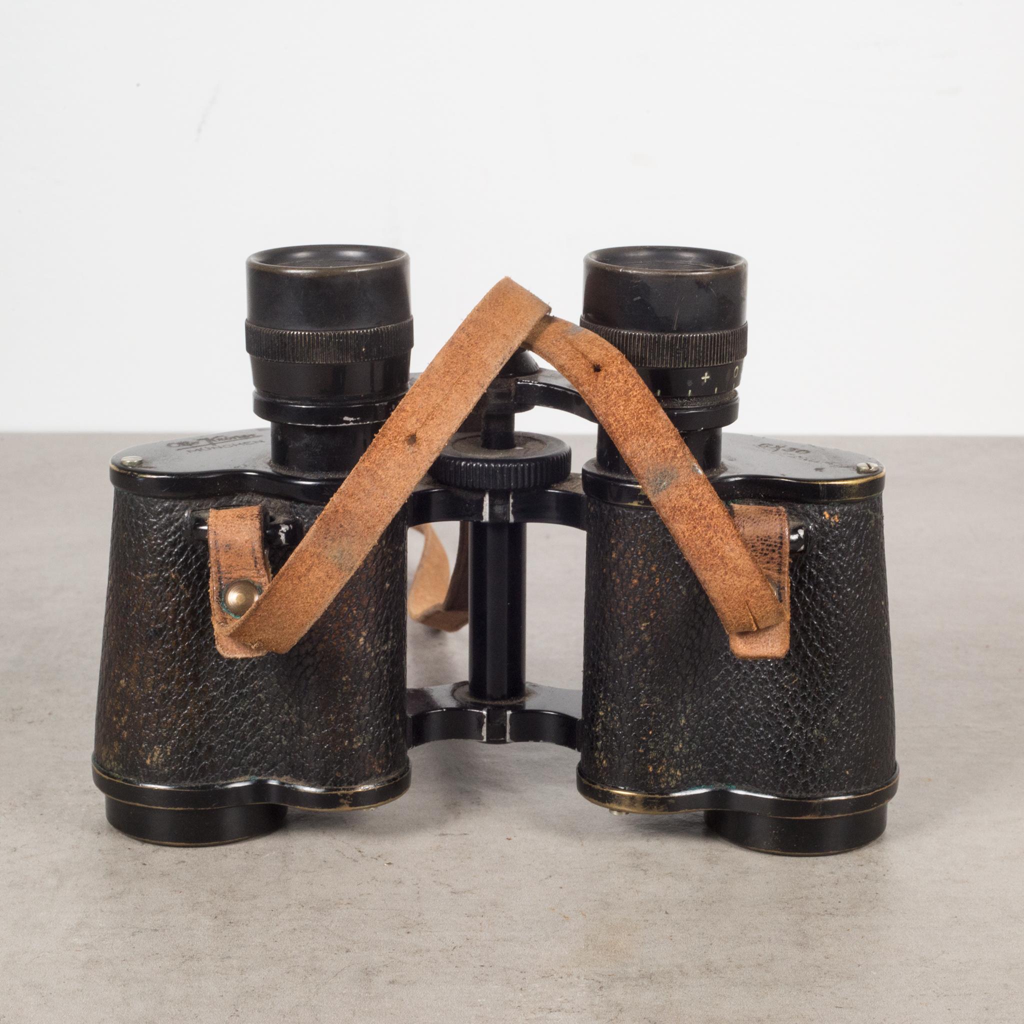 vintage binoculars with case