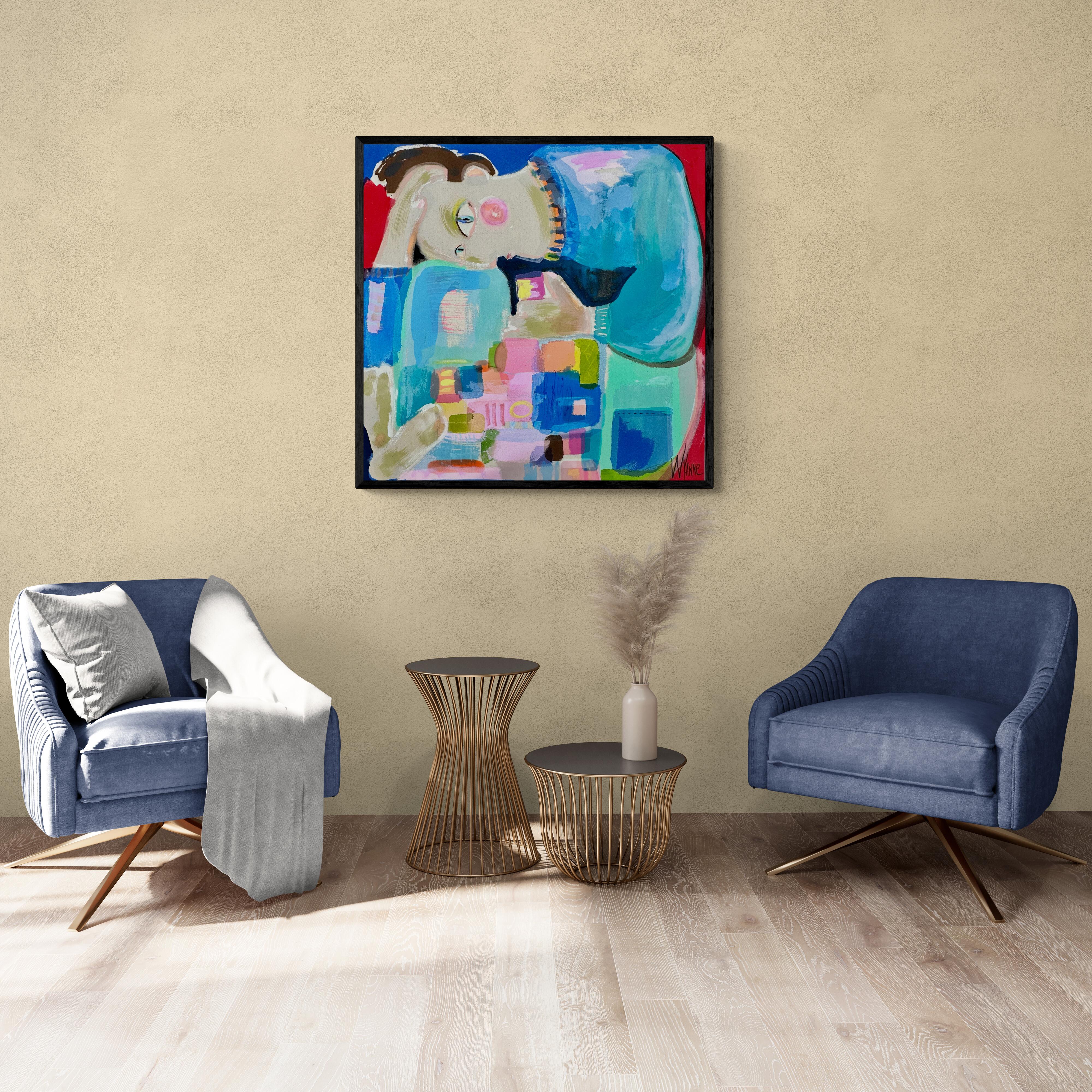 The Puzzle, Original Contemporary Figurative Painting on Canvas For Sale 1