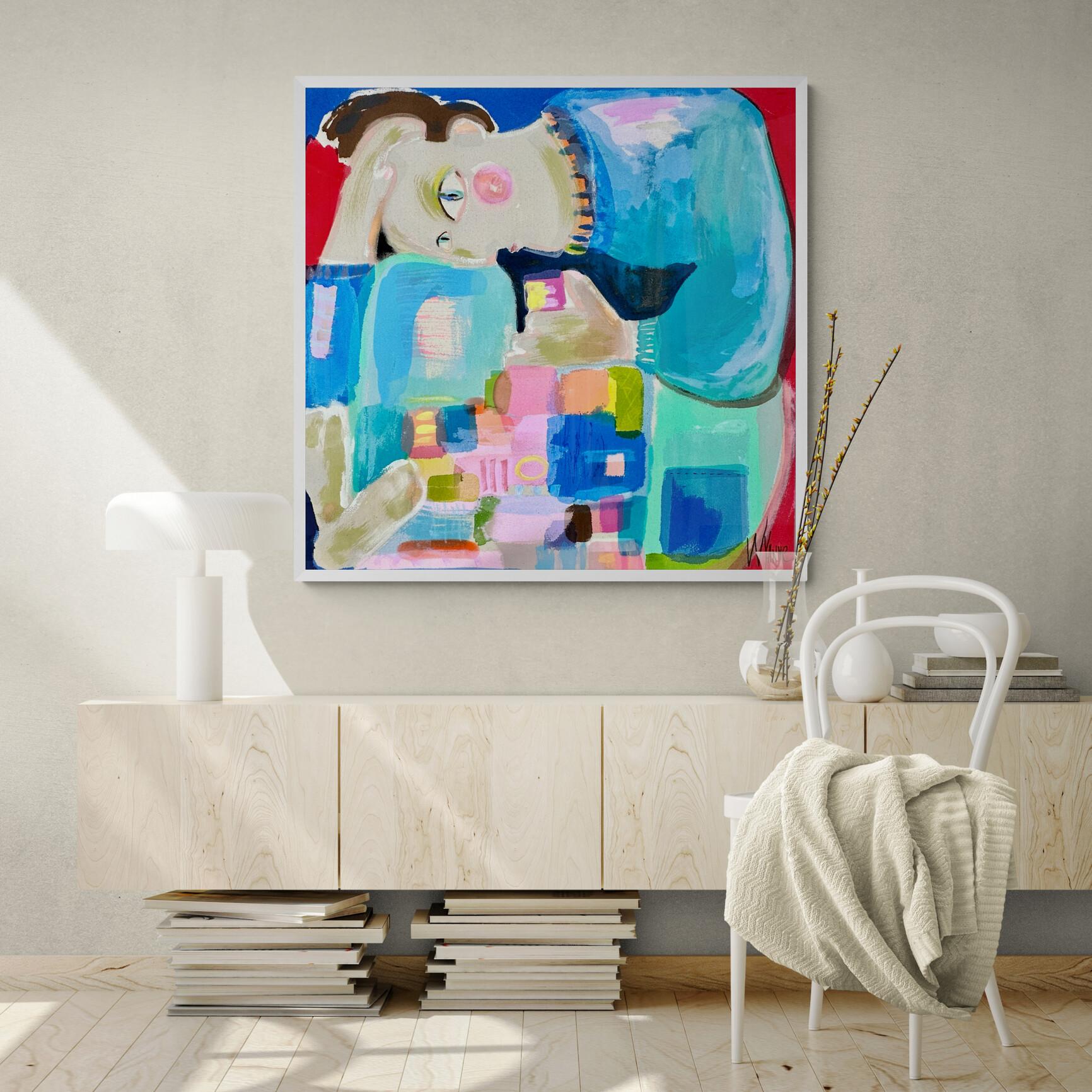 The Puzzle, Original Contemporary Figurative Painting on Canvas For Sale 2