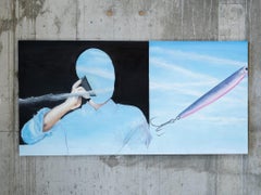 "Flamingo Trillion" Oil Painting 36" x 60" inch by Wyatt Mills