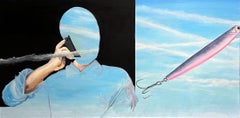 "Flamingo Trillion" Oil Painting 36" x 60" inch by Wyatt Mills