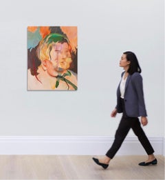 Peinture à l'huile "Half Thoughts" 30" x 24" pouces par Wyatt Mills