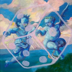 "Jackpot non nato" Pittura a olio 24" x 24" pollici di Wyatt Mills