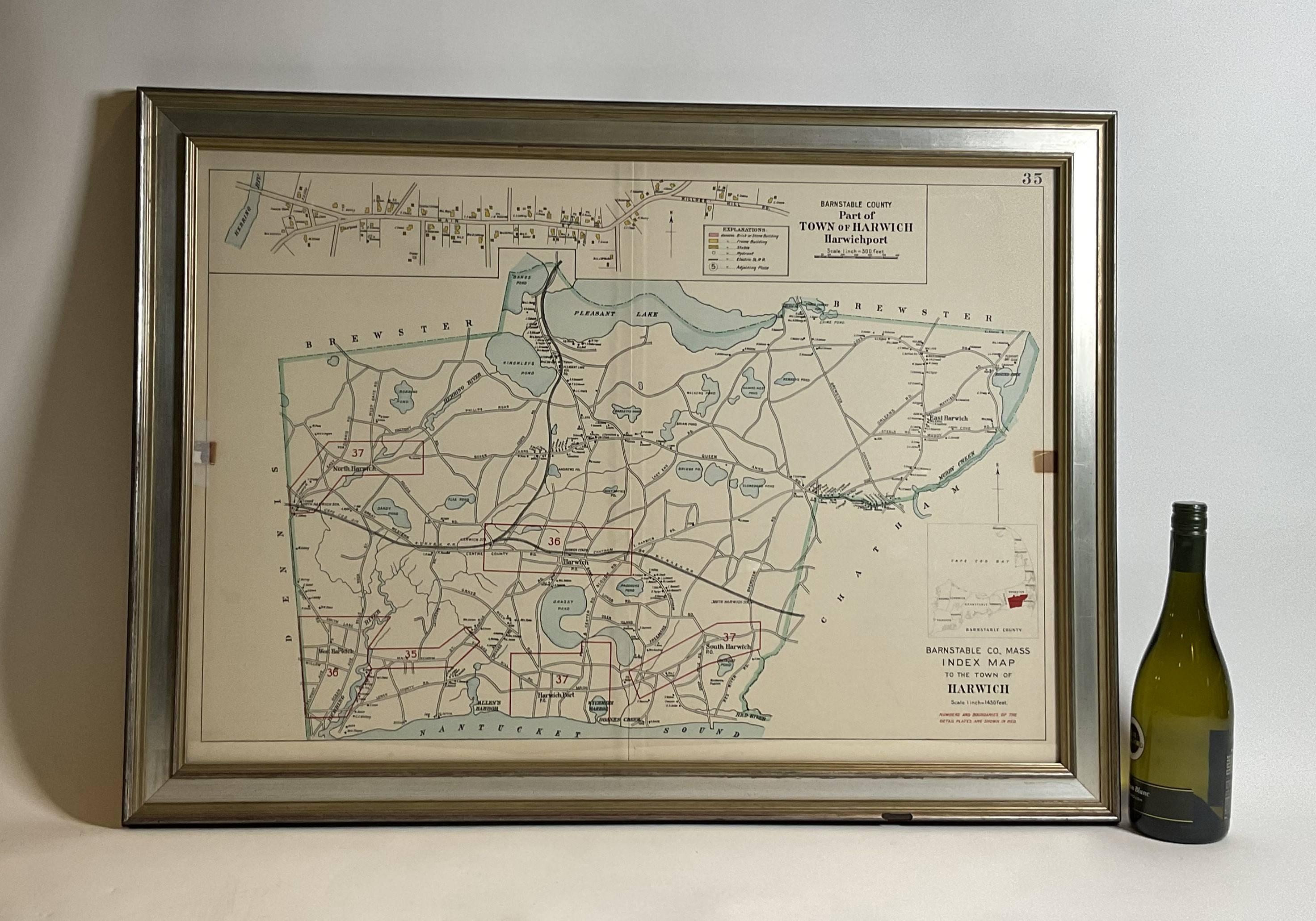 Nord-américain Carte du port Wychmere Allens, vers 1890 en vente