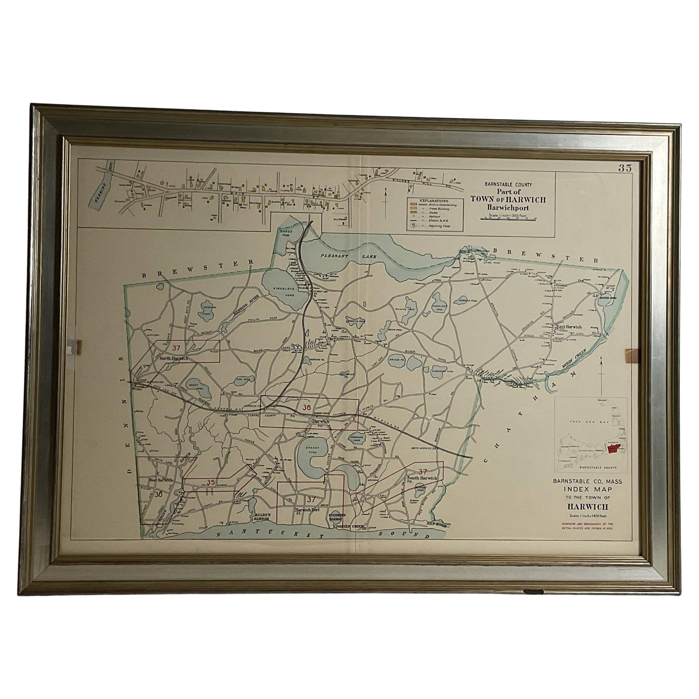 Mappa del porto di Wychmere e del porto di Allens, circa 1890