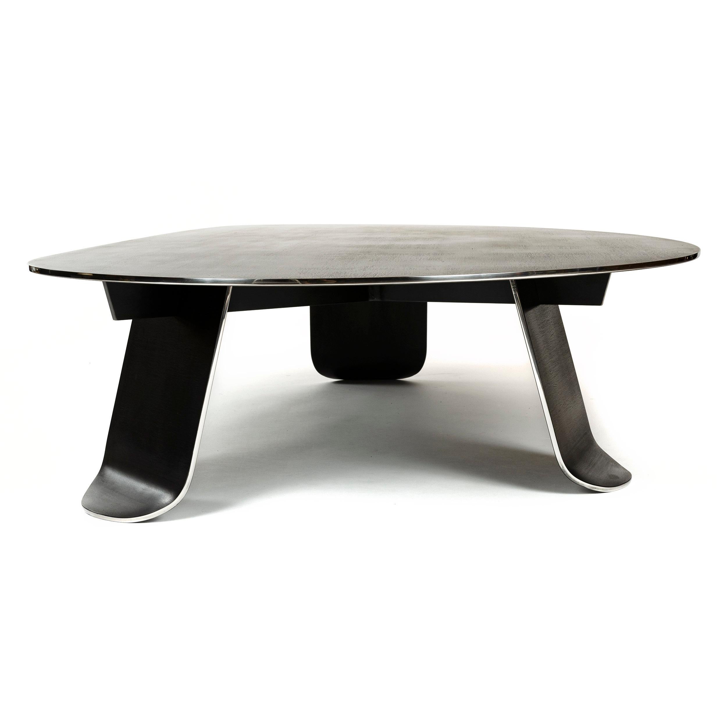 Wyeth Chrysalis Table No. 1 in Blackened Stainless Steel with Polished Edges For Sale 3