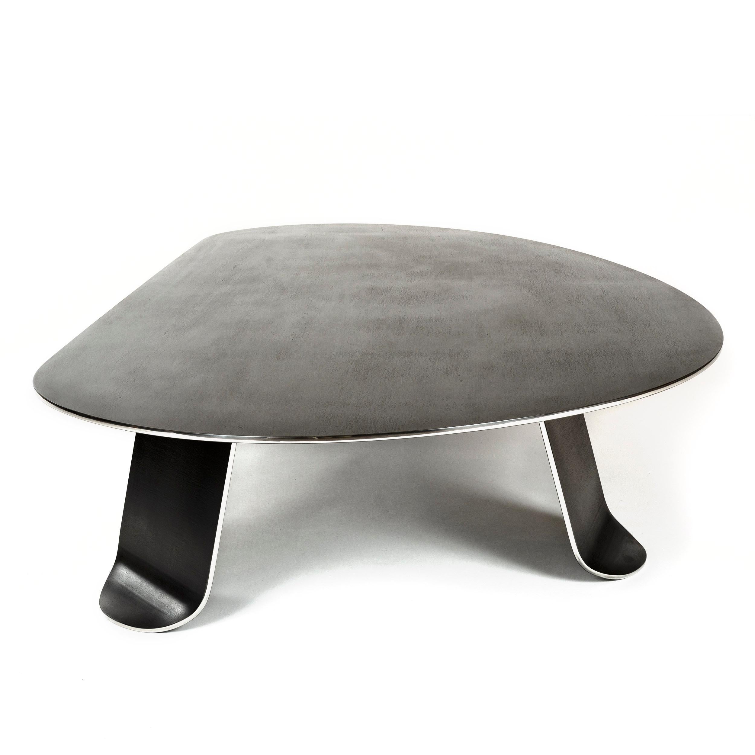 Wyeth Chrysalis Table No. 1 in Blackened Stainless Steel with Polished Edges For Sale 4