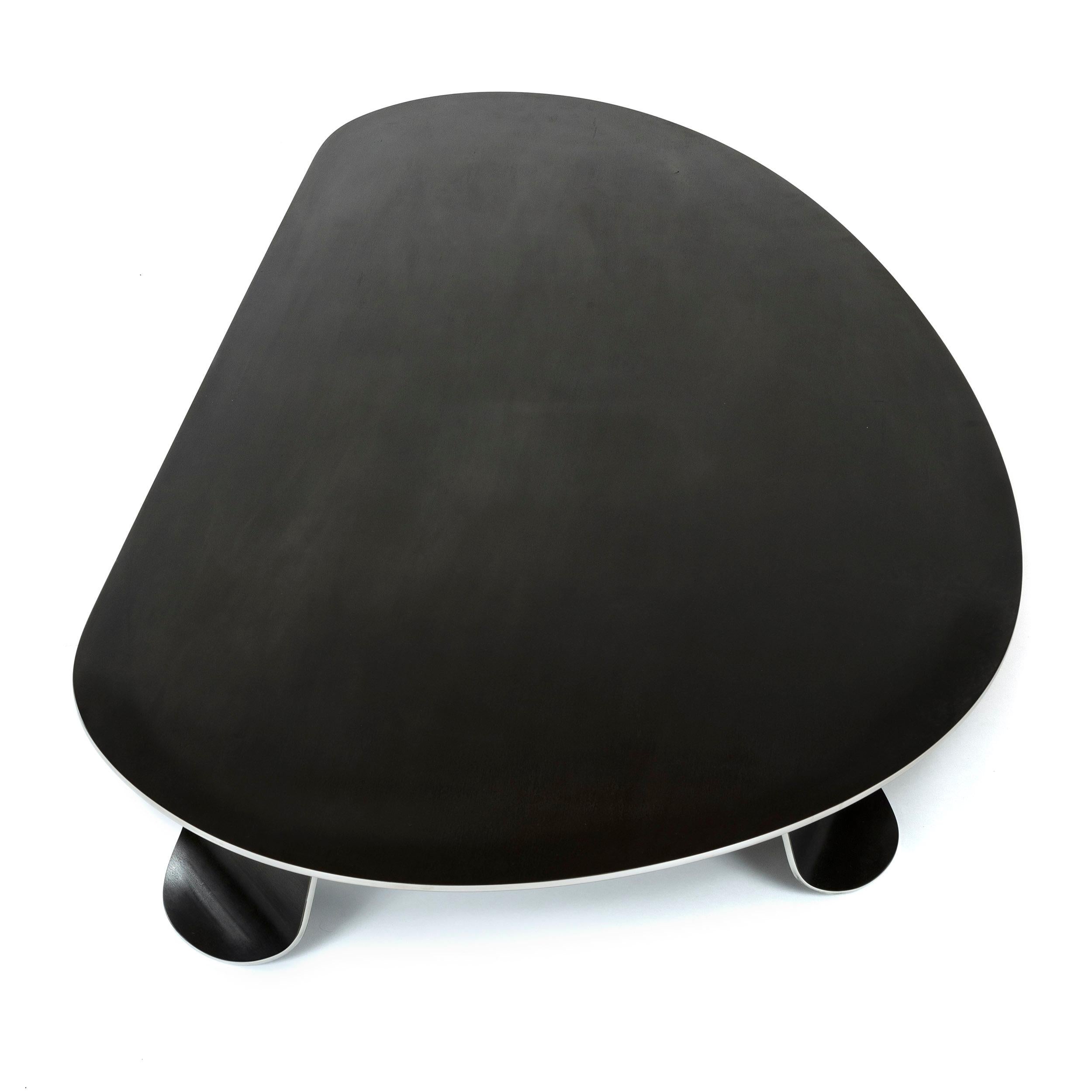 Wyeth Chrysalis Table No. 1 in Blackened Stainless Steel with Polished Edges For Sale 5