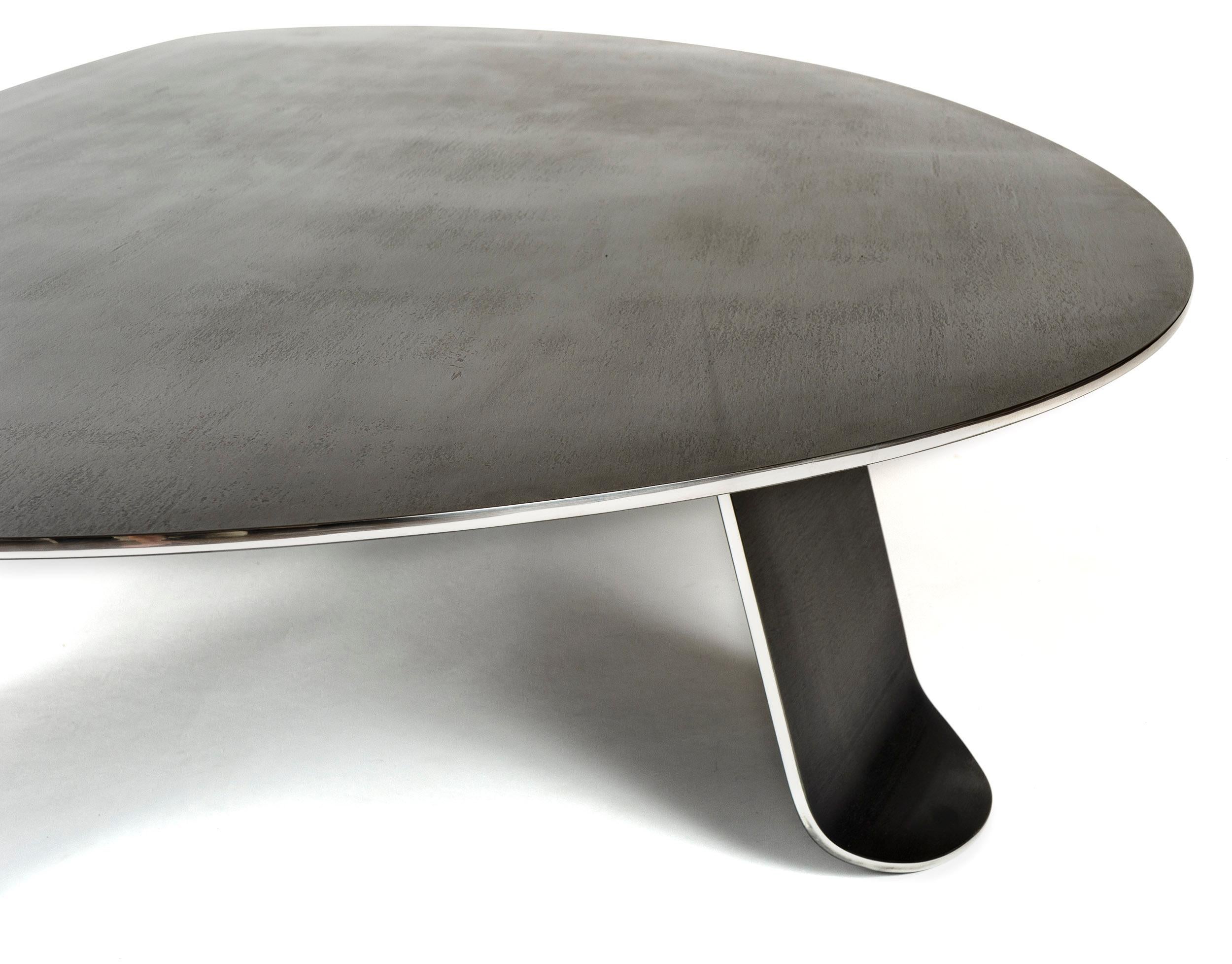 Wyeth Chrysalis Table No. 1 in Blackened Stainless Steel with Polished Edges For Sale 6