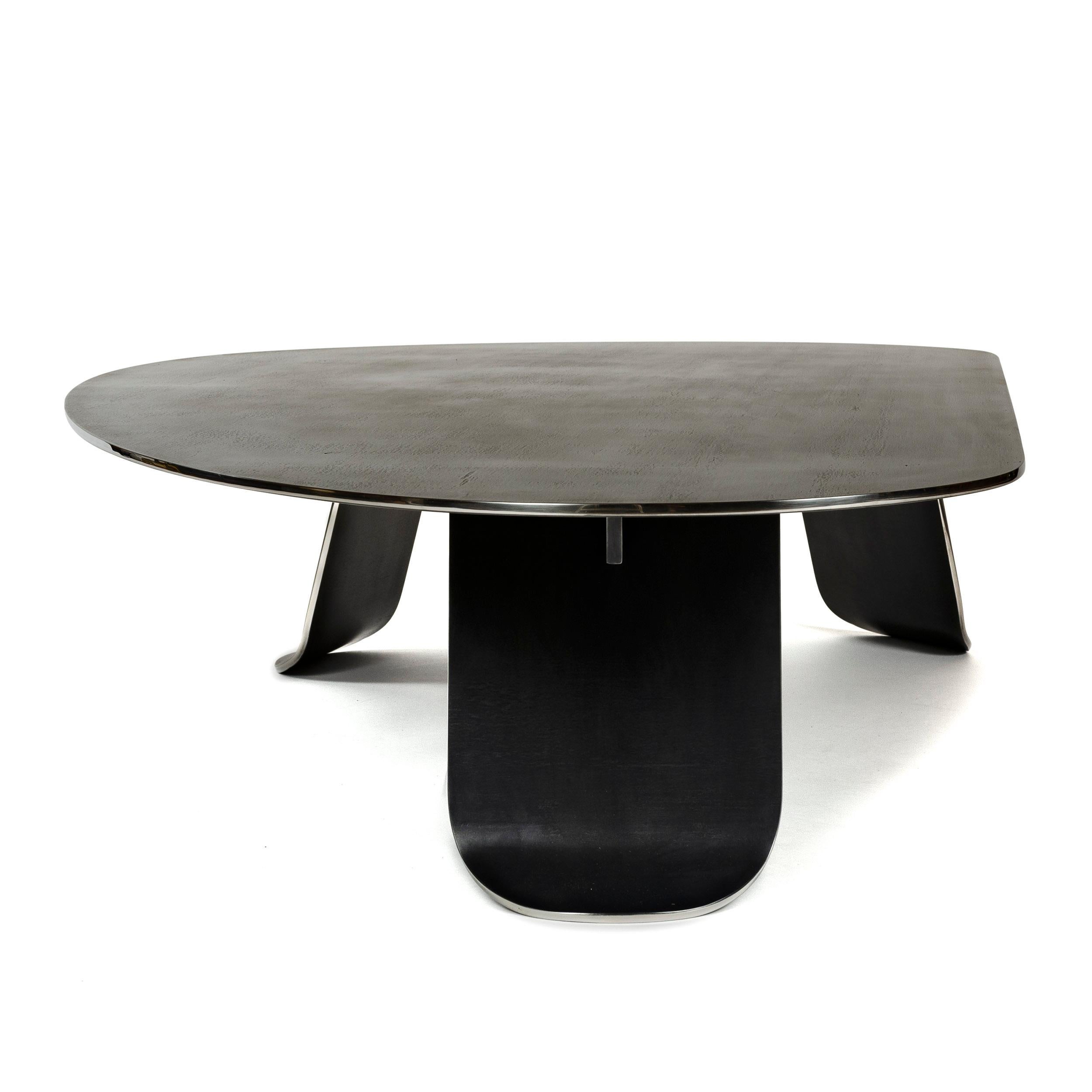 Wyeth Chrysalis Table No. 1 in Blackened Stainless Steel with Polished Edges In New Condition For Sale In Sagaponack, NY