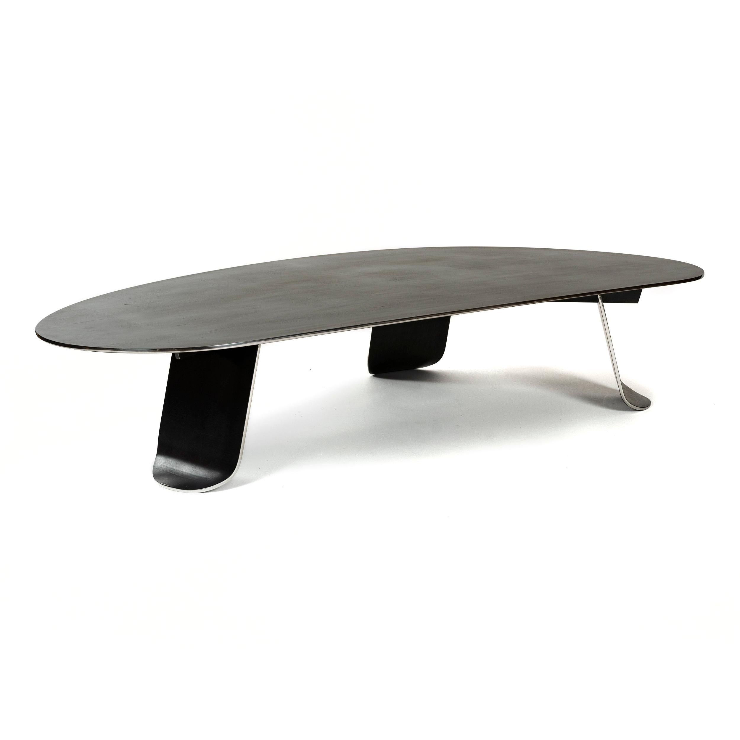 Wyeth Chrysalis Table No. 1 in Blackened Stainless Steel with Polished Edges For Sale 2