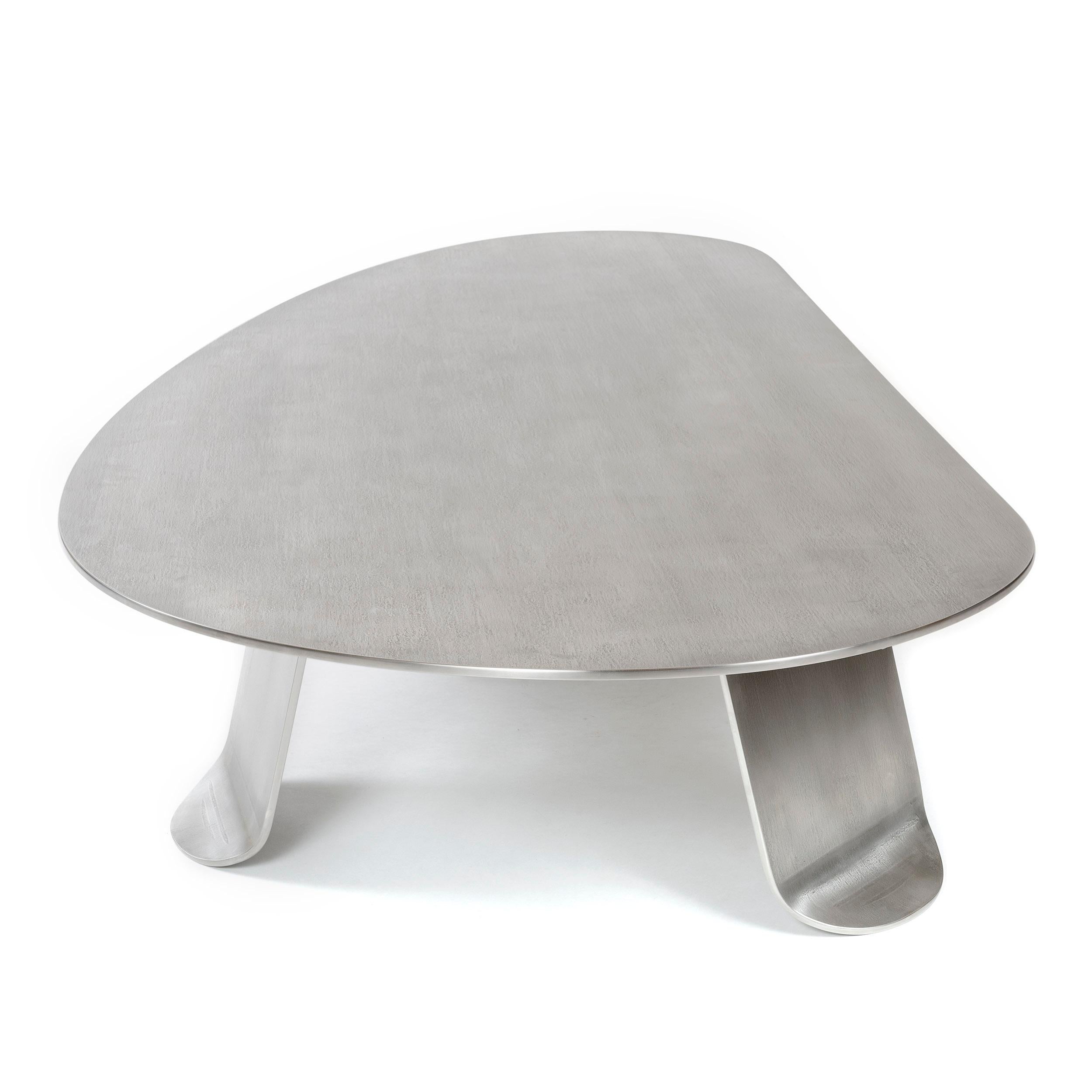 WYETH Chrysalis Table No. 1 in Natural Grain Stainless Steel For Sale 5