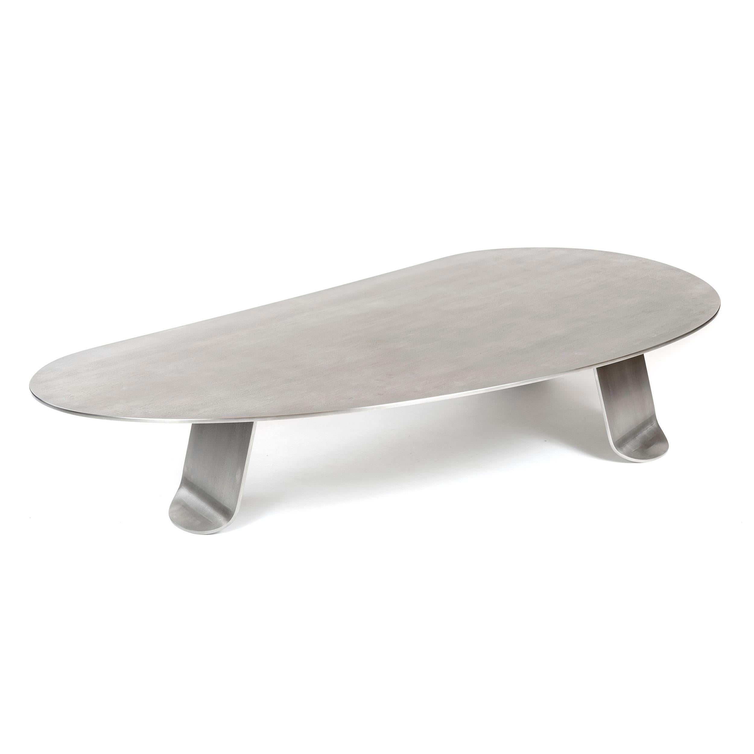 WYETH Chrysalis Table No. 1 in Natural Grain Stainless Steel In New Condition For Sale In Sagaponack, NY