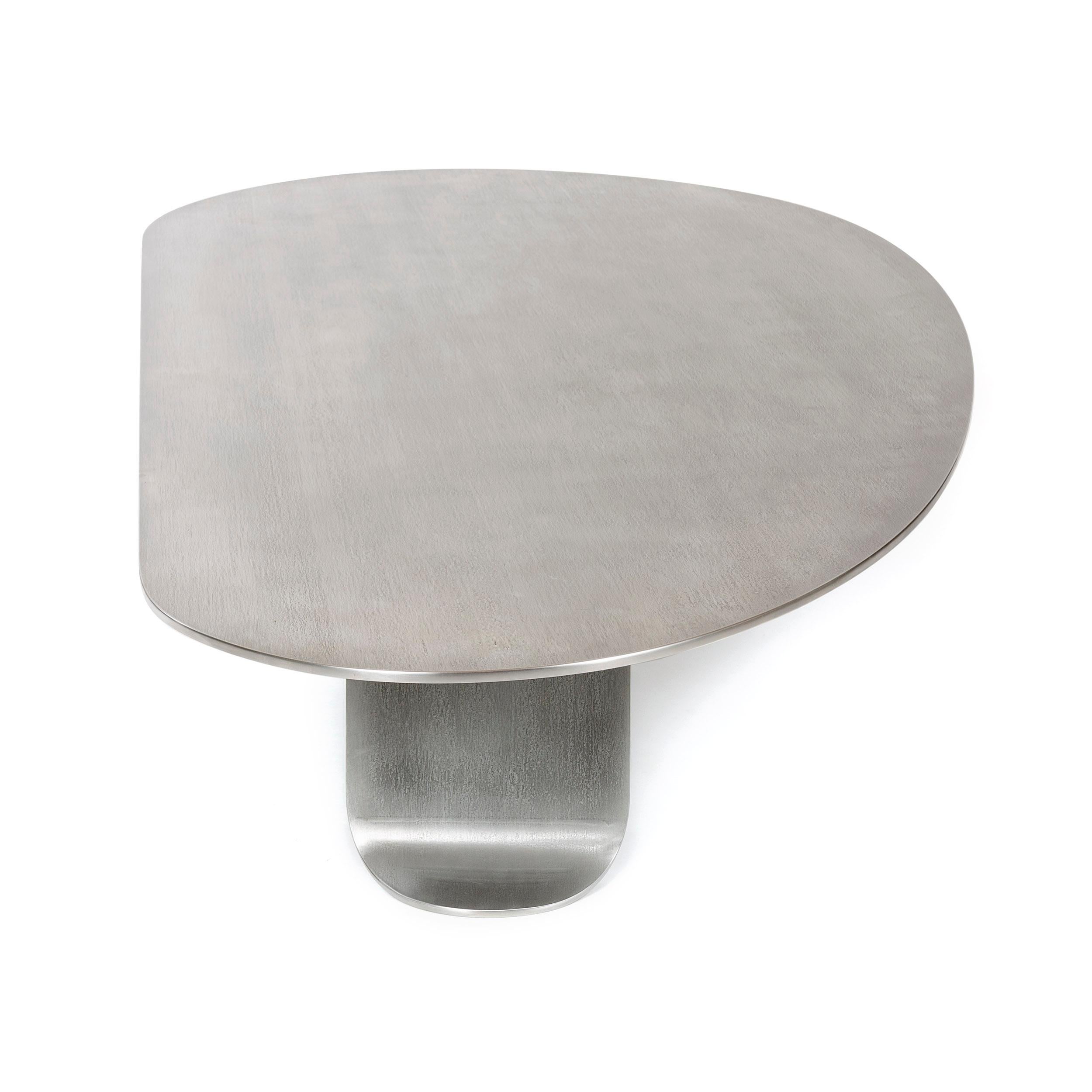 WYETH Chrysalis Table No. 1 in Natural Grain Stainless Steel For Sale 2