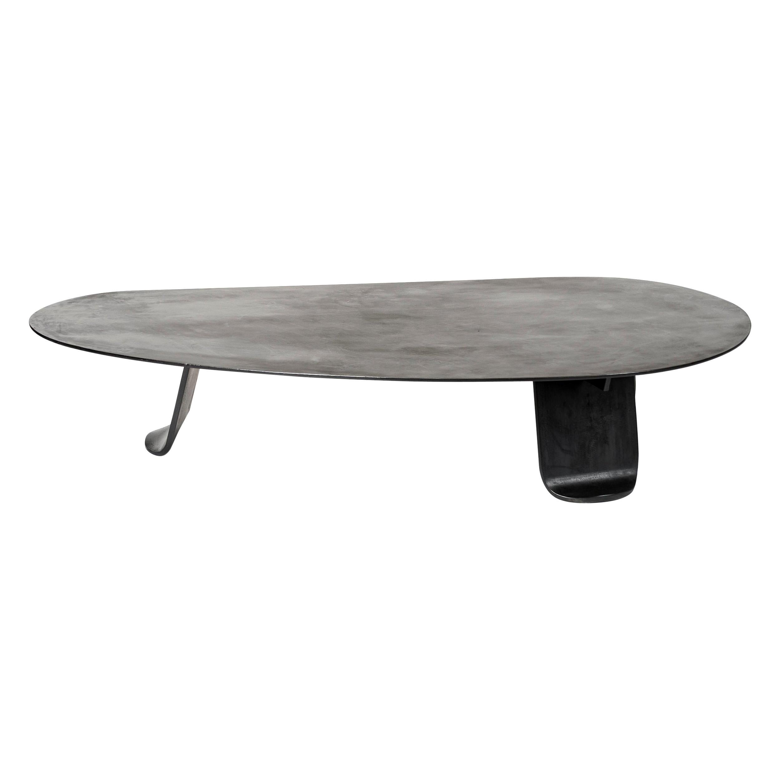 WYETH Chrysalis Table No. 1 in Patinated Steel with Hot Zinc Finish