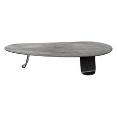Chrysalis No. 1 Low Table in Blackened Steel with Zinc Finish, Made to Order