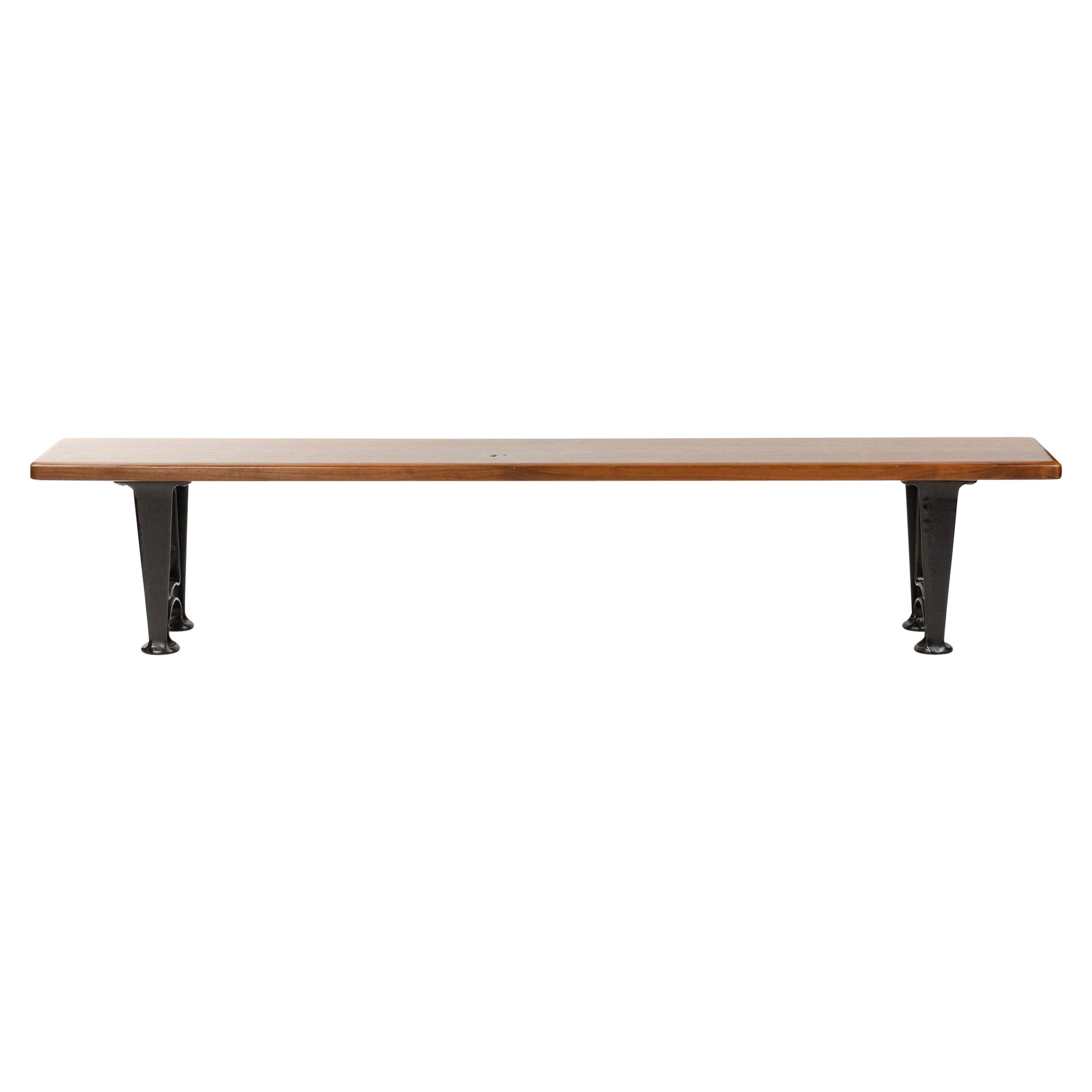 Wyeth Custom Solid Walnut Bench with Cast Iron Legs