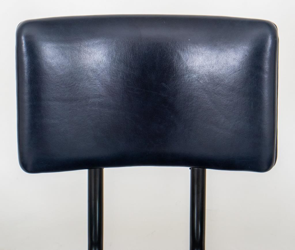 Modern Wyeth Industrial Barstools Leather, 3 For Sale