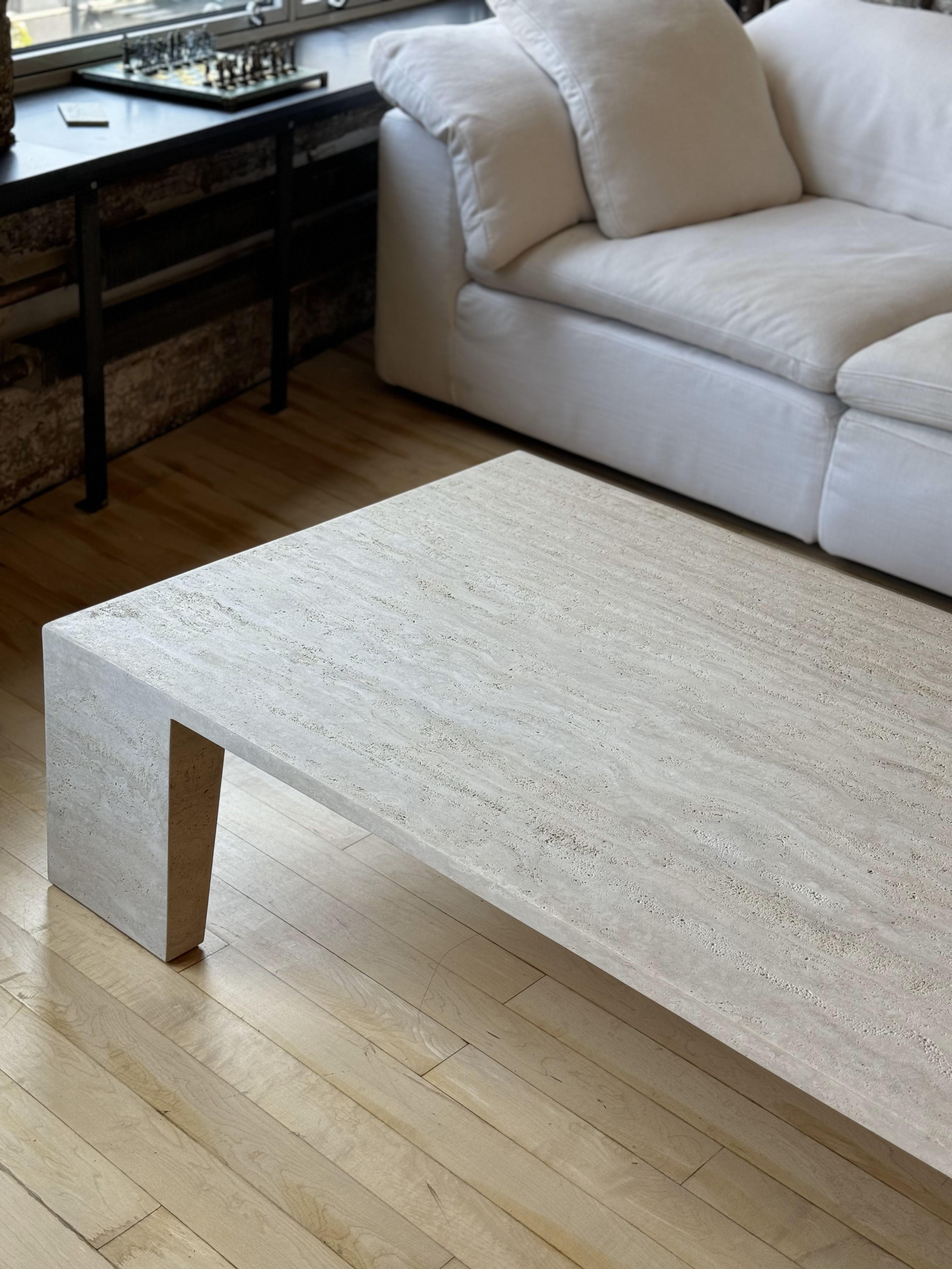 Modern Wyeth Italian Travertine Coffee Table By Restoration Hardware
