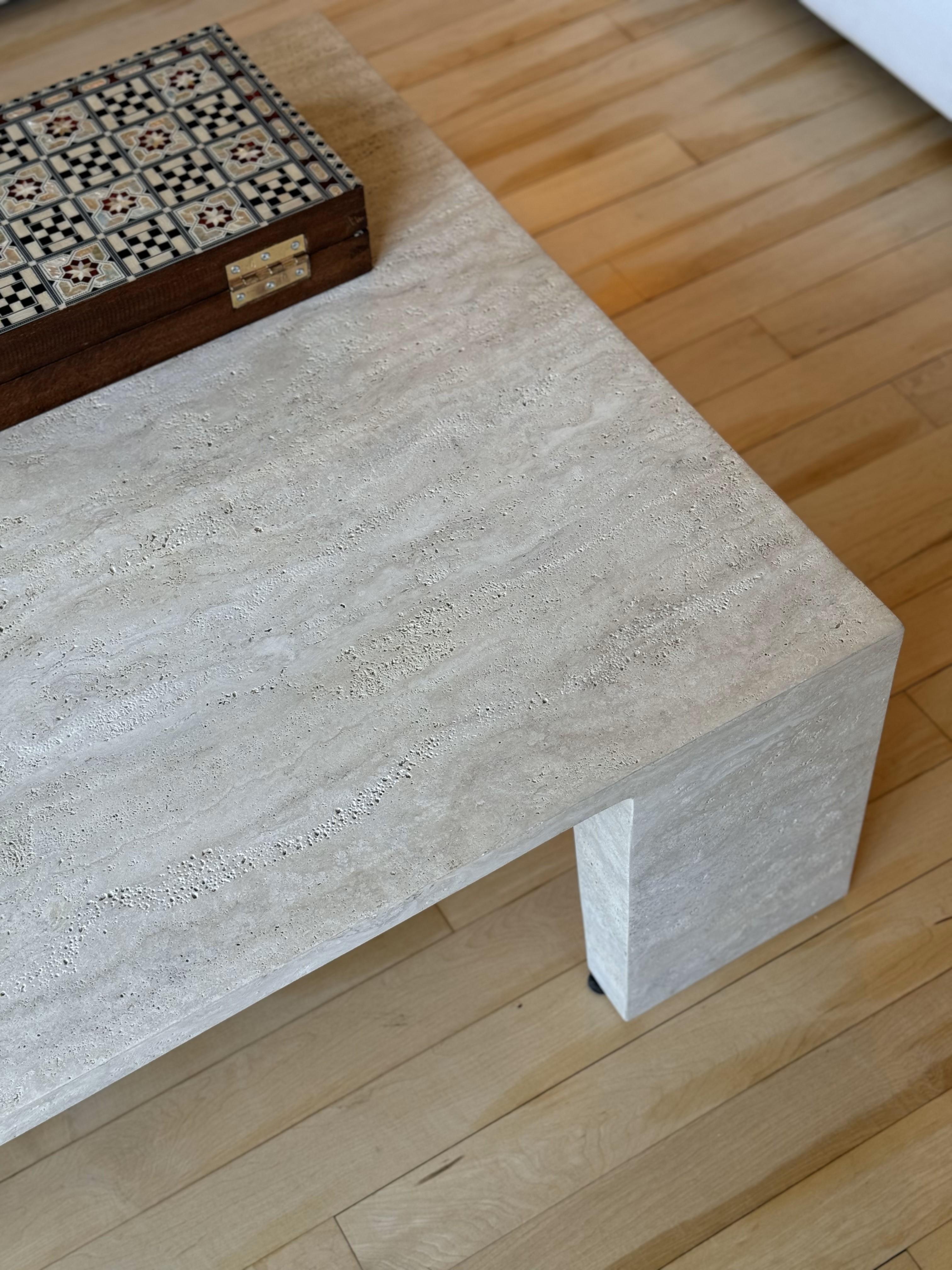 Unknown Wyeth Italian Travertine Coffee Table By Restoration Hardware