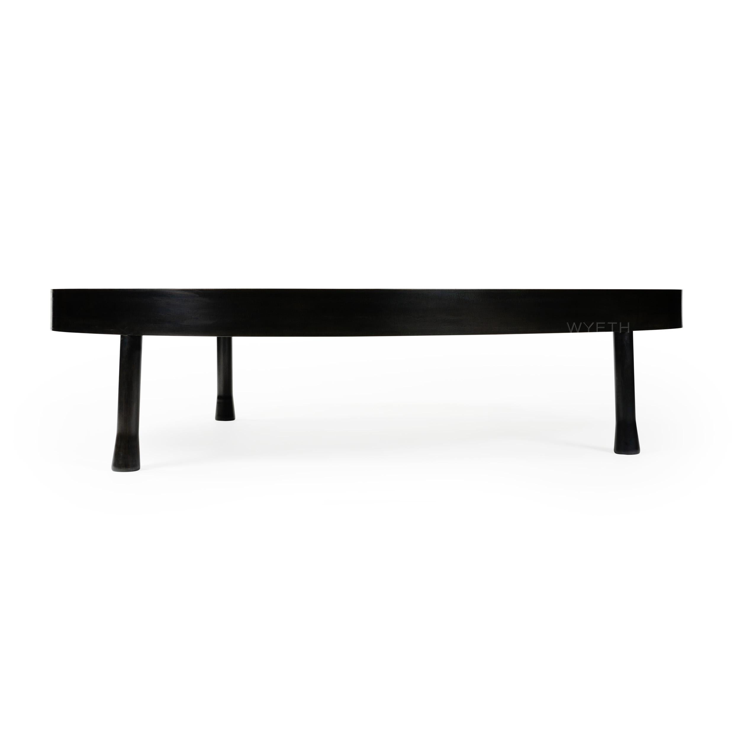 American WYETH Original Blackened Steel Low Table with Perforated Top