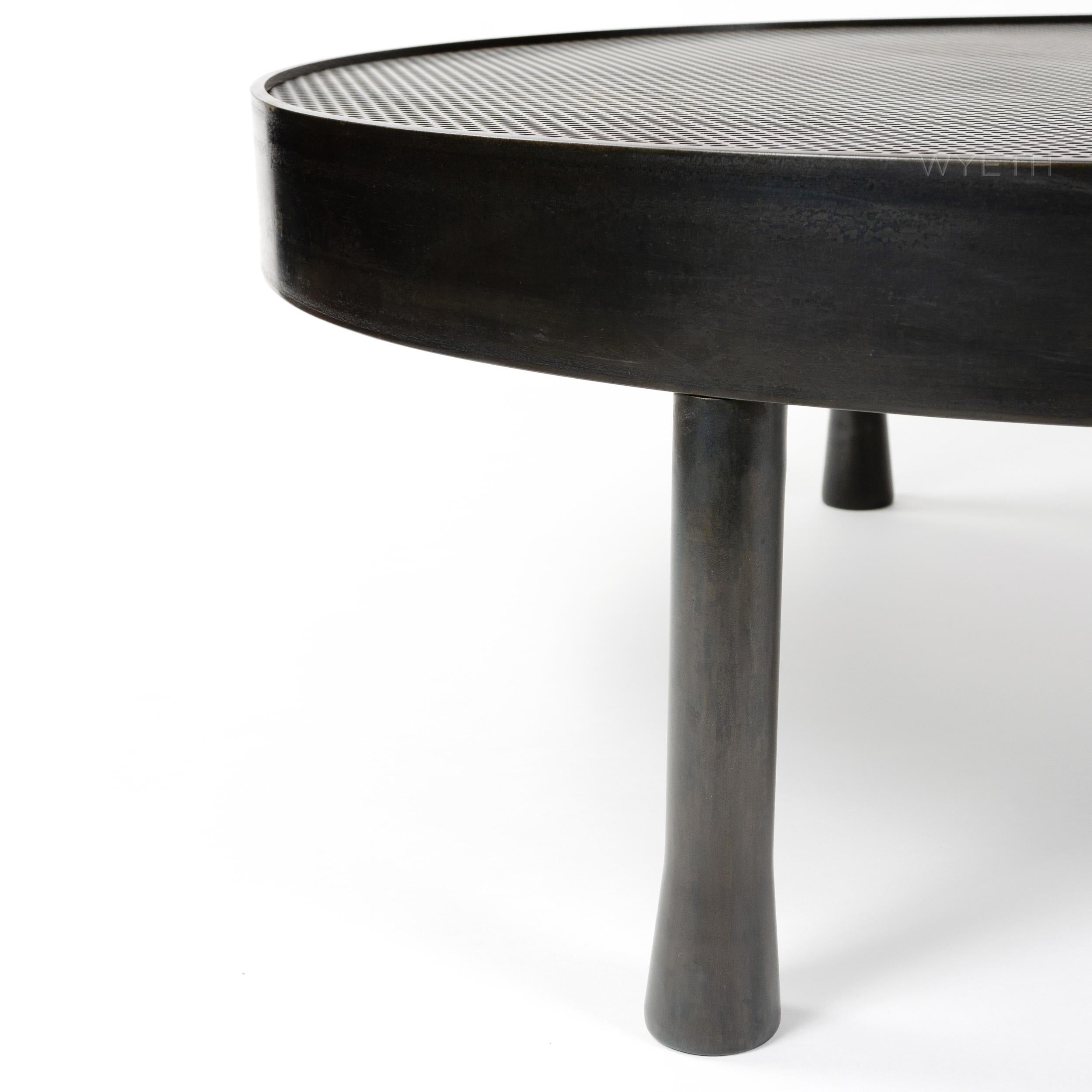 WYETH Original Blackened Steel Low Table with Perforated Top 1