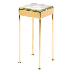 Wyeth Original Glass Block Cocktail / Side Table in Polished Bronze