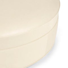 Oversized Ottoman in Natural Leather, Made to Order