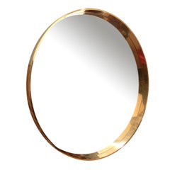 Original 55" Round Mirror in Polished Bronze