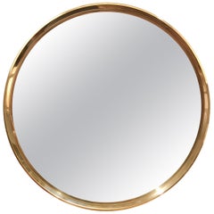 Miroir rond original WYETH de 140 cm de diamètre en bronze poli