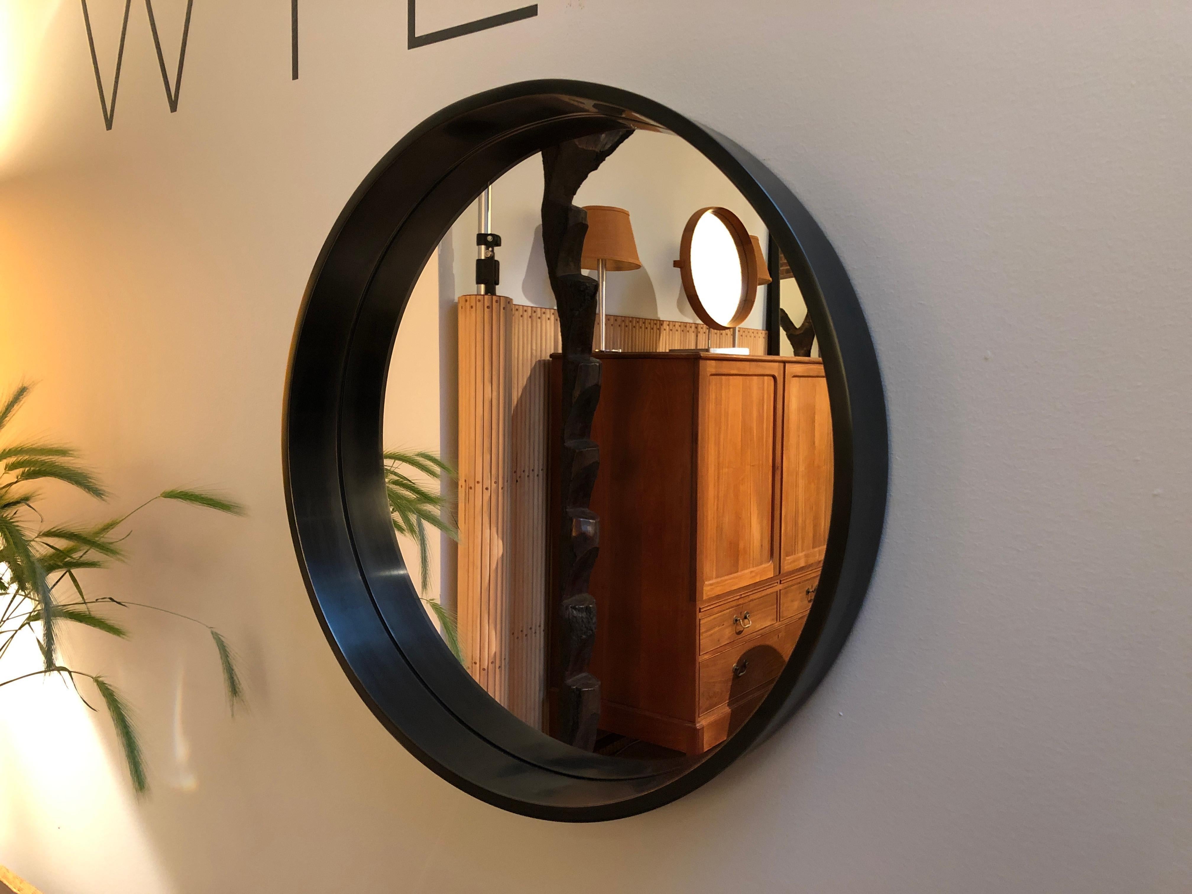 Wyeth Original Round Bronze Wall Mirror For Sale 2