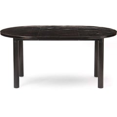 WYETH Original Round Ebonized Bamboo and Blackened Steel Dining Table