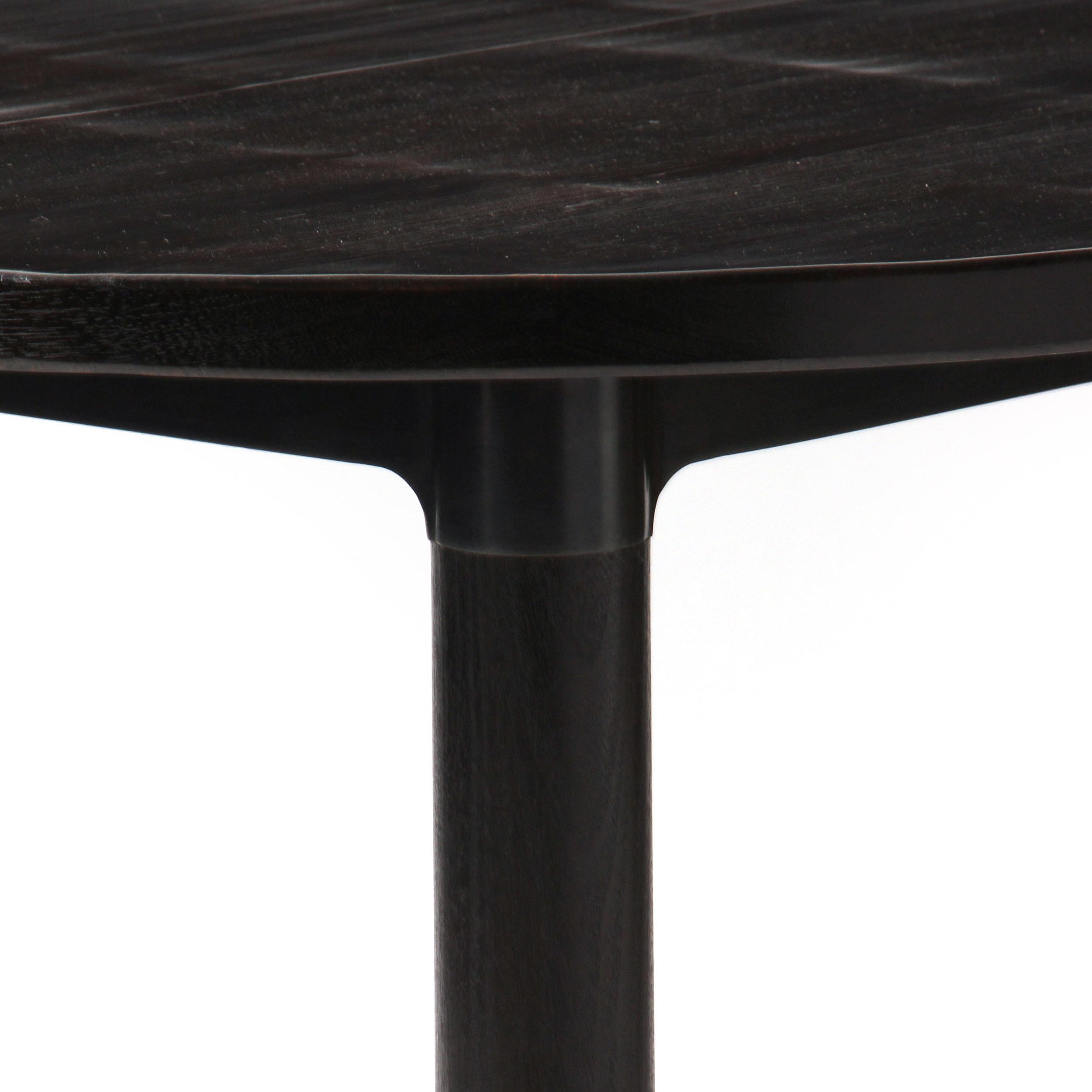 WYETH Original Round Ebonized Bamboo and Blackened Steel Dining Table In Excellent Condition In Sagaponack, NY
