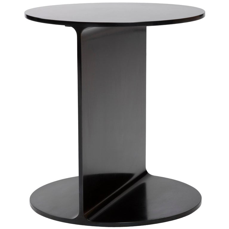 Wyeth Original Round I Beam Table in Blackened Steel